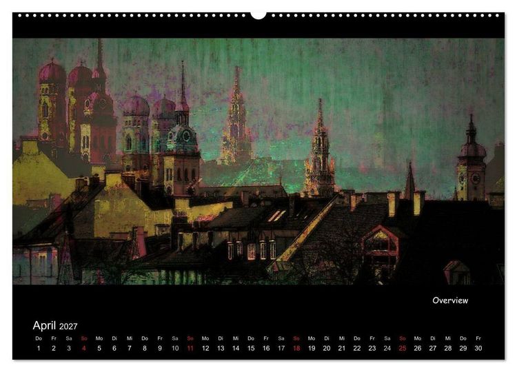 Produktbild: M&uuml;nchen digital (hochwertiger Premium Wandkalender 2027 DIN A2 quer), Kunstdruck in Hochglanz