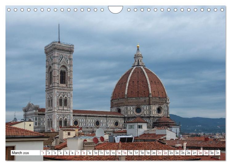 Produktbild: Tuscan cities on the road - Travel along the Florence-Pisa-Livorno freeway (Wall Calendar 2026 DIN A4 landscape), CALVENDO 12 Month Wall Calendar