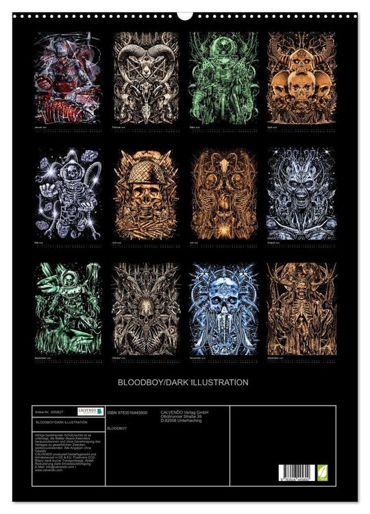 Produktbild: BLOODBOY/DARK ILLUSTRATION (Wandkalender 2026 DIN A2 hoch), CALVENDO Monatskalender