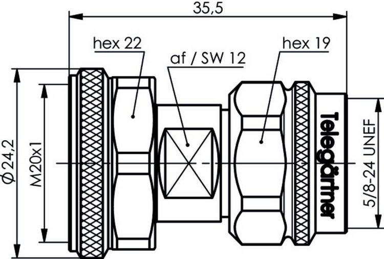 Produktbild: Teleg&auml;rtner 100024211 100024211 N-Adapter N-Stecker - 4.3-10 Stecker 1St.