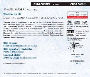 Produktbild: Brewer/Graham/Slatkin/BBCSO: Vanessa