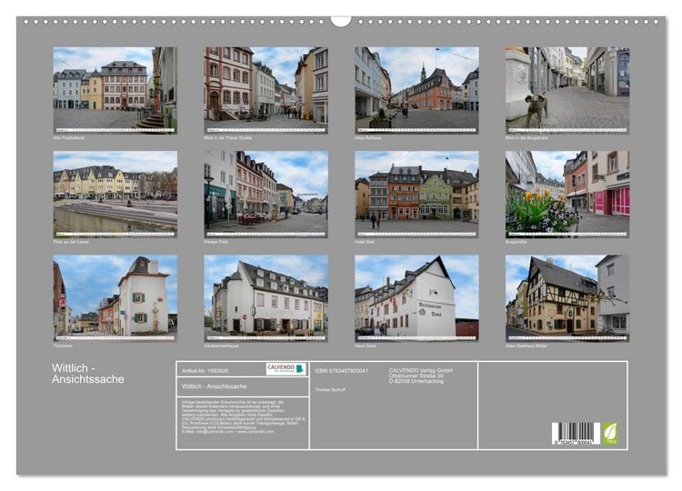 Produktbild: Wittlich - Ansichtssache (Wandkalender 2026 DIN A2 quer), CALVENDO Monatskalender