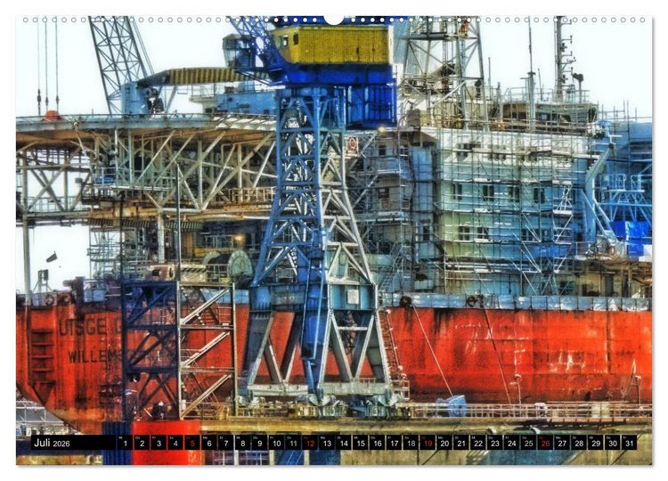 Produktbild: Faszination Hafen - Hamburg (Wandkalender 2026 DIN A2 quer), CALVENDO Monatskalender