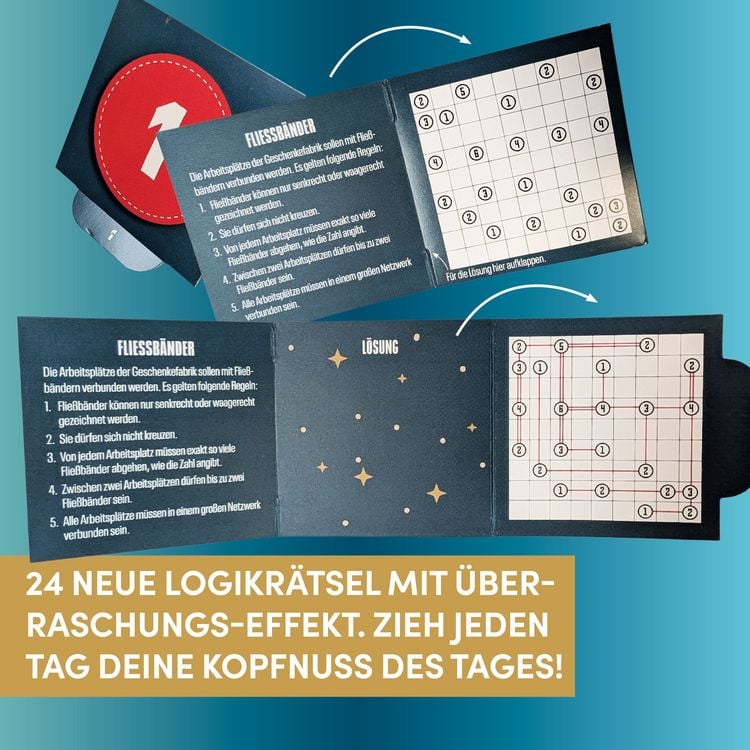 Produktbild: Der neue Kopfnussknacker &ndash; R&auml;tsel-Adventskalender (blaue Edition &ndash; 2026)