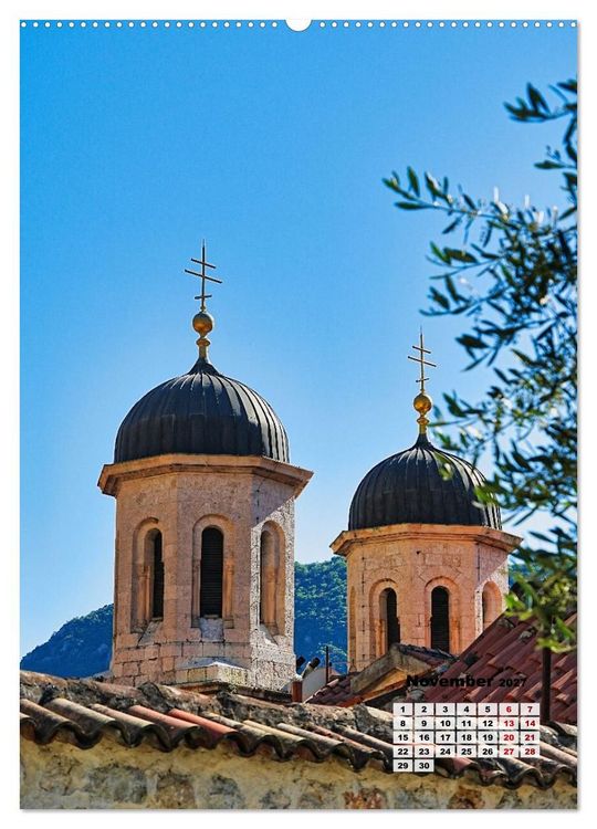 Produktbild: Kirchen rund um die Bucht von Kotor und in Budva (Wandkalender 2027 DIN A2 hoch), CALVENDO Monatskalender