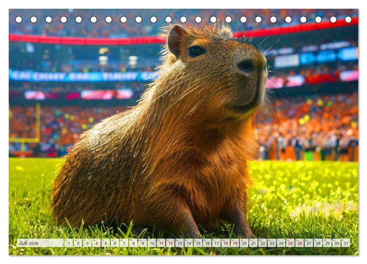Produktbild: Capybaras im Alltag - Ein Jahr voller Abenteuer (Tischkalender 2026 DIN A5 quer), CALVENDO Monatskalender