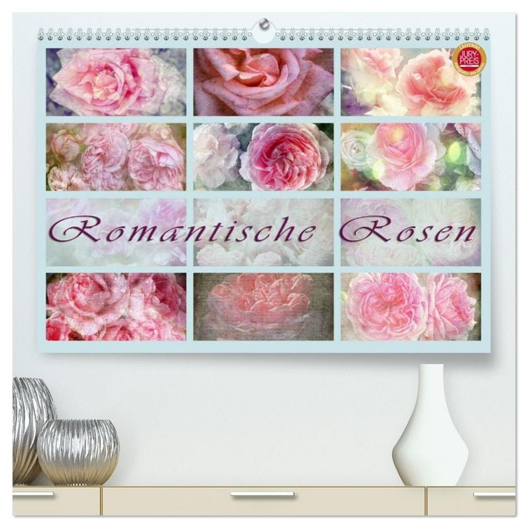Produktbild: Romantische Rosen (hochwertiger Premium Wandkalender 2026 DIN A2 quer), Kunstdruck in Hochglanz