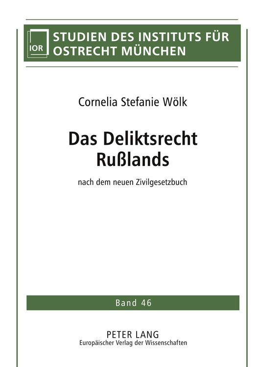 Produktbild: Das Deliktsrecht Ru&szlig;lands