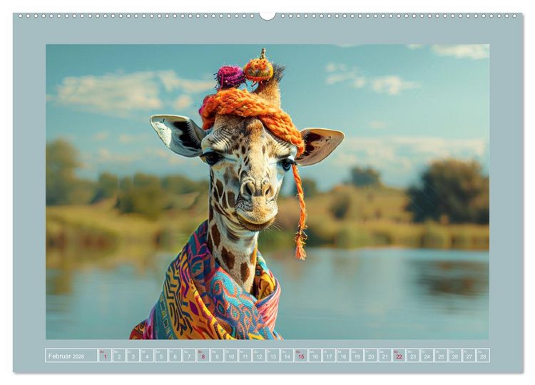 Produktbild: Giraffen-Trend. Hals und Stil (hochwertiger Premium Wandkalender 2026 DIN A2 quer), Kunstdruck in Hochglanz