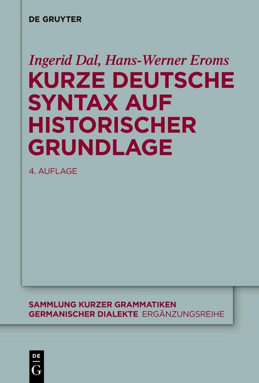 Produktbild: Kurze deutsche Syntax auf historischer Grundlage