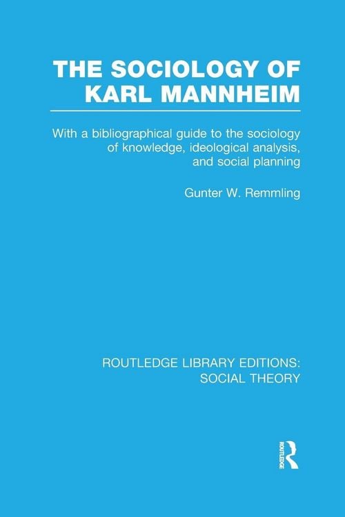 Produktbild: The Sociology of Karl Mannheim (RLE Social Theory)