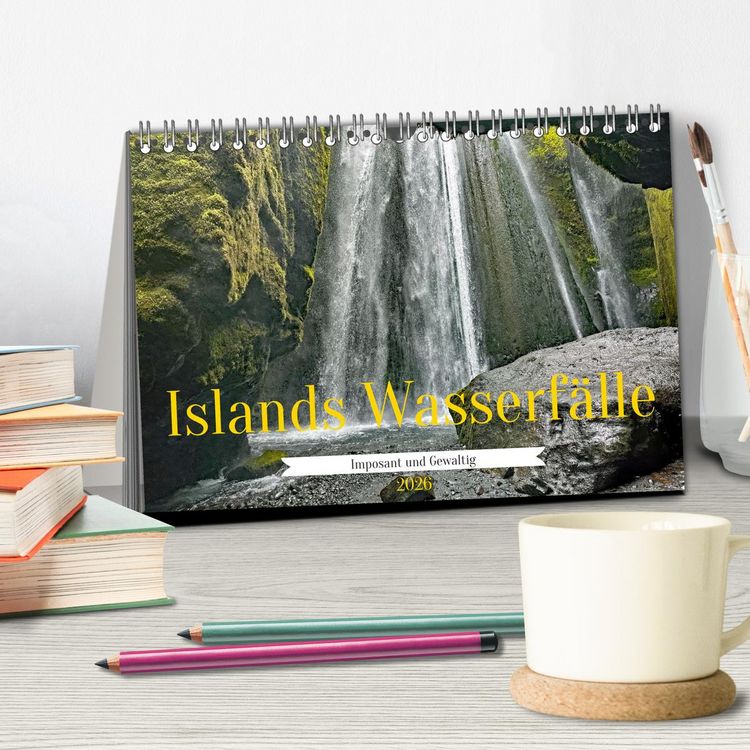 Produktbild: Islands Wasserf&auml;lle (Tischkalender 2026 DIN A5 quer), CALVENDO Monatskalender
