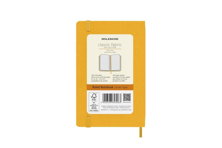 Produktbild: Moleskine Classic Notebook, Pocket, Ruled, Orange Yellow, Silk Hard Cover (3.5 x 5.5)