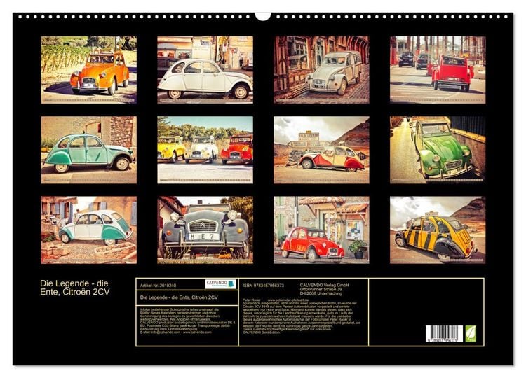 Produktbild: Die Legende - die Ente, Citro&euml;n 2CV (Wandkalender 2026 DIN A2 quer), CALVENDO Monatskalender