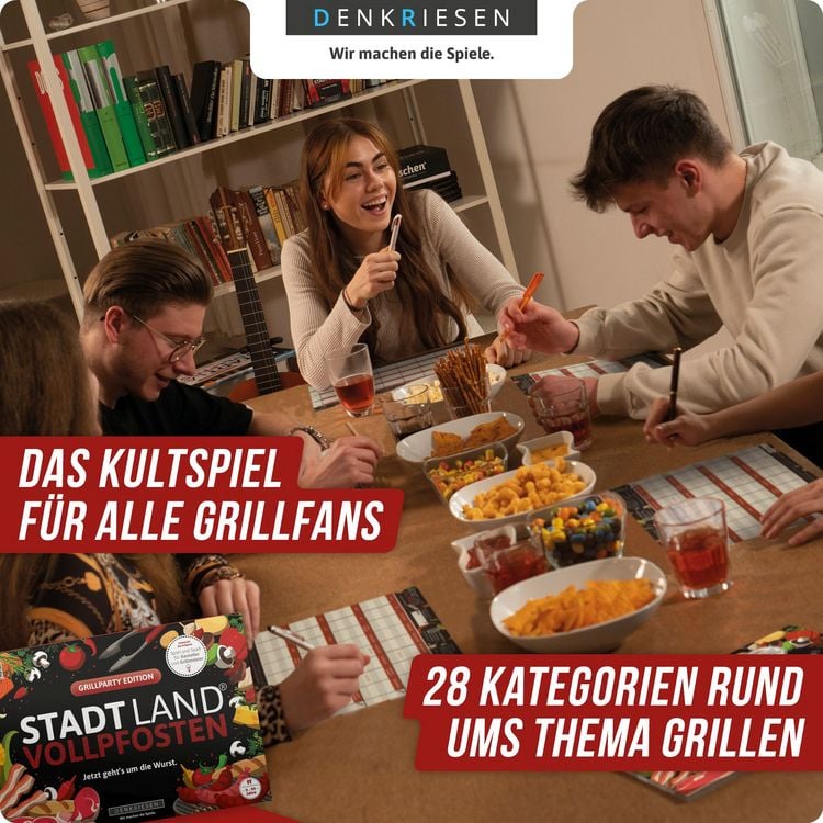 Produktbild: DENKRIESEN - STADT LAND VOLLPFOSTEN&reg; - GRILLPARTY EDITION - "Jetzt geht's um die Wurst." - A4