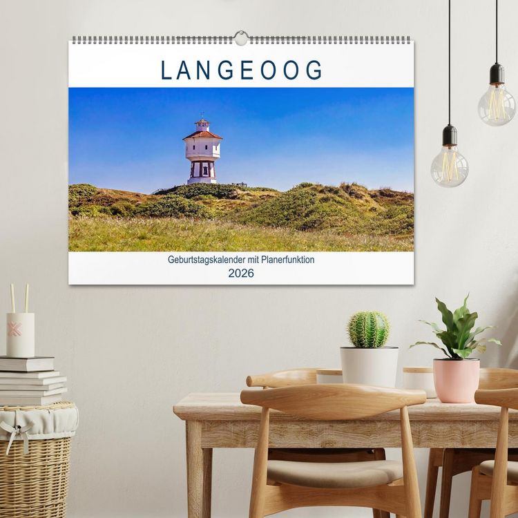 Produktbild: Langeoog Geburtstagskalender (Wandkalender 2026 DIN A2 quer), CALVENDO Monatskalender