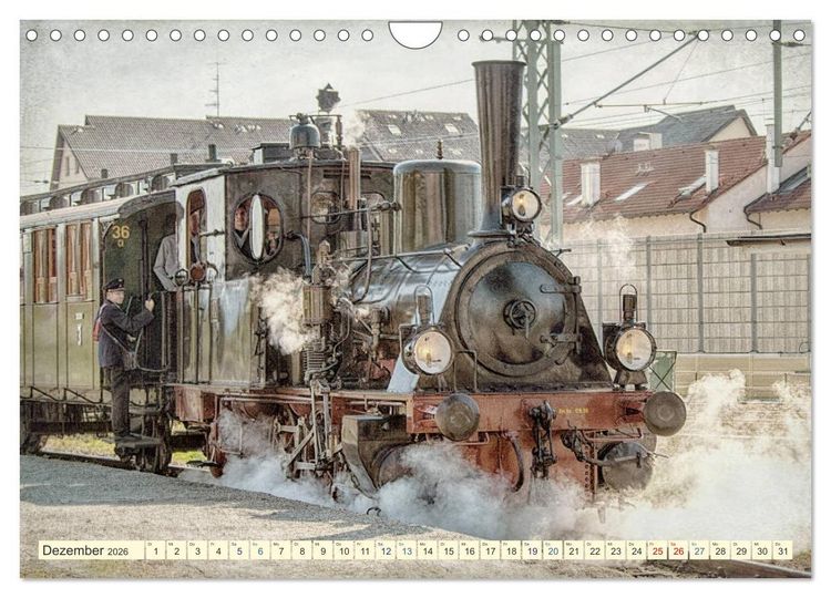 Produktbild: Dampfloks - eindrucksvolle Lokomotiven (Wandkalender 2026 DIN A4 quer), CALVENDO Monatskalender