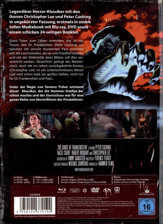 Produktbild: Frankensteins Fluch - Cover B (Uncut Limited Mediabook, Hammer Film-Edition)