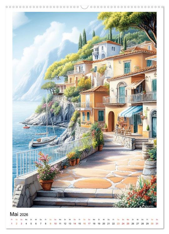 Produktbild: Dolce Vita an der K&uuml;ste von Amalfi (hochwertiger Premium Wandkalender 2026 DIN A2 hoch), Kunstdruck in Hochglanz