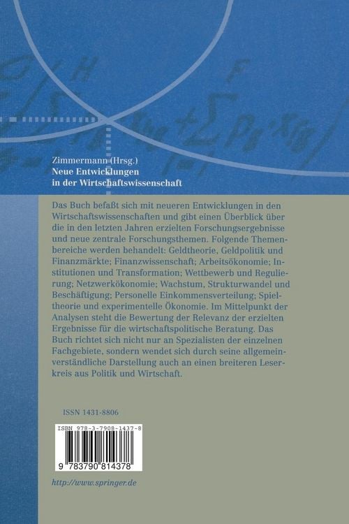 Produktbild: Neue Entwicklungen in der Wirtschaftswissenschaft