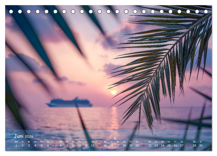 Produktbild: Kreuzfahrtschiffe Kalender - Kreuzfahrten und Giganten der Meere (Tischkalender 2026 DIN A5 quer), CALVENDO Monatskalender