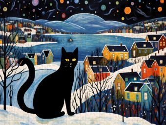 Produktbild: CALVENDO Puzzle Katze im Winter | 1000 Teile Lege-Gr&ouml;&szlig;e 64x48cm Foto-Puzzle f&uuml;r gl&uuml;ckliche Stunden