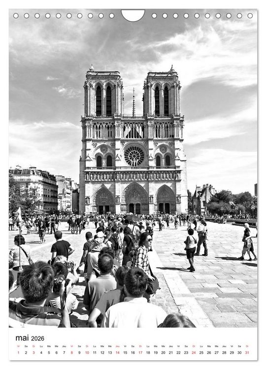 Produktbild: Paris noir blanc (Calendrier mural 2026 DIN A4 horizontal), CALVENDO calendrier mensuel