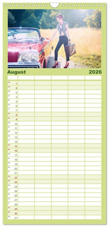 Produktbild: Familienplaner 2026 - Rockabilly - Back to the 50s mit 5 Spalten (Wandkalender, 21 x 45 cm) CALVENDO