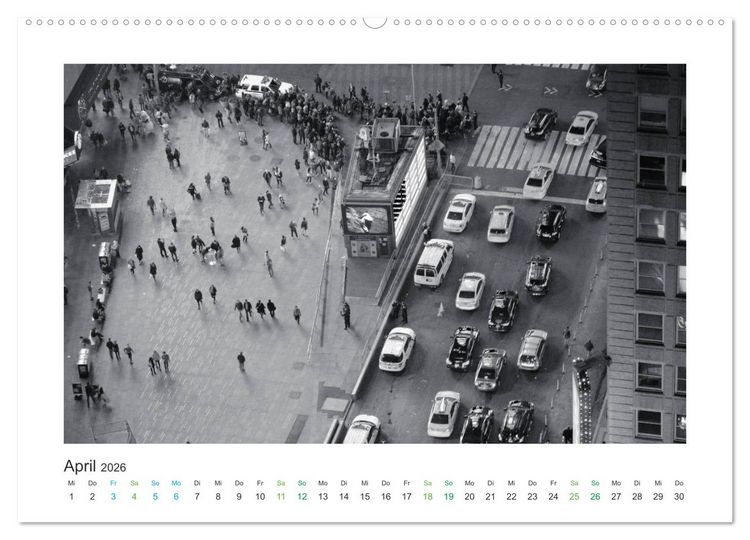 Produktbild: New York in schwarz weiss (hochwertiger Premium Wandkalender 2026 DIN A2 quer), Kunstdruck in Hochglanz