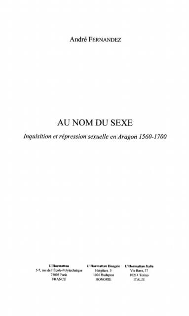 Produktbild: Au nom du sexe