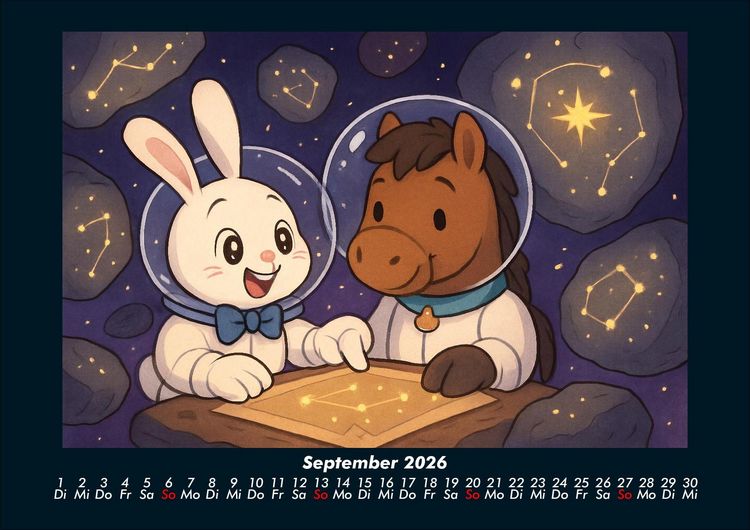 Produktbild: Bouncy & Huf - Im Weltraum 2026 Fotokalender DIN A4