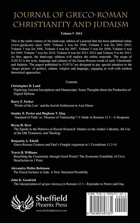 Produktbild: Journal of Greco-Roman Christianity and Judaism 9 (2013)