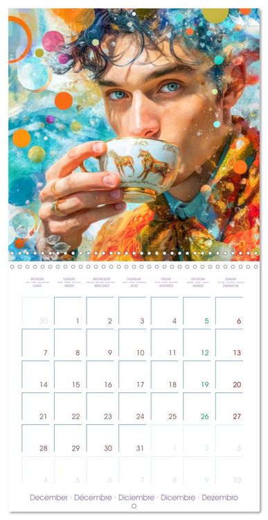 Produktbild: A cup of coffee - Is when happiness begins (Wall Calendar 2026 12 &times; 12 Inch) CALVENDO 12 Month Wall Calendar