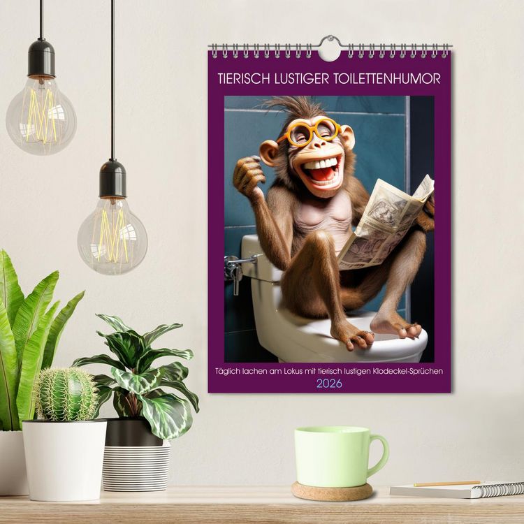 Produktbild: Tierisch lustiger Toilettenhumor (Wandkalender 2026 DIN A4 hoch), CALVENDO Monatskalender