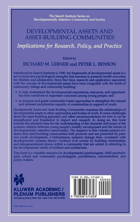 Produktbild: Developmental Assets and Asset-Building Communities