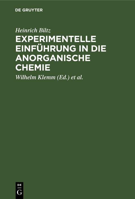 Produktbild: Experimentelle Einf&uuml;hrung in die anorganische Chemie