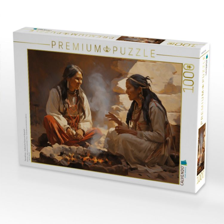 Produktbild: CALVENDO Puzzle Freundinnen - Indianische Frauen im Gespr&auml;ch | 1000 Teile Lege-Gr&ouml;&szlig;e 64x48cm Foto-Puzzle f&uuml;r gl&uuml;ckliche Stunden