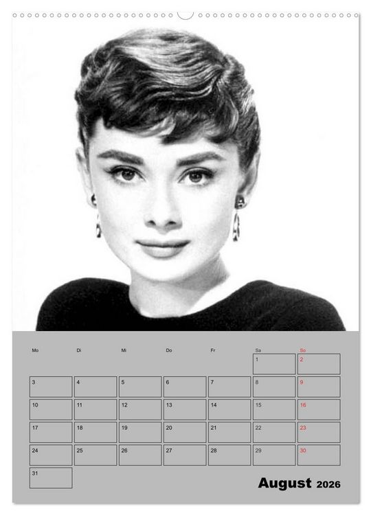 Produktbild: Hollywood-Diva. Audrey Hepburn (hochwertiger Premium Wandkalender 2026 DIN A2 hoch), Kunstdruck in Hochglanz