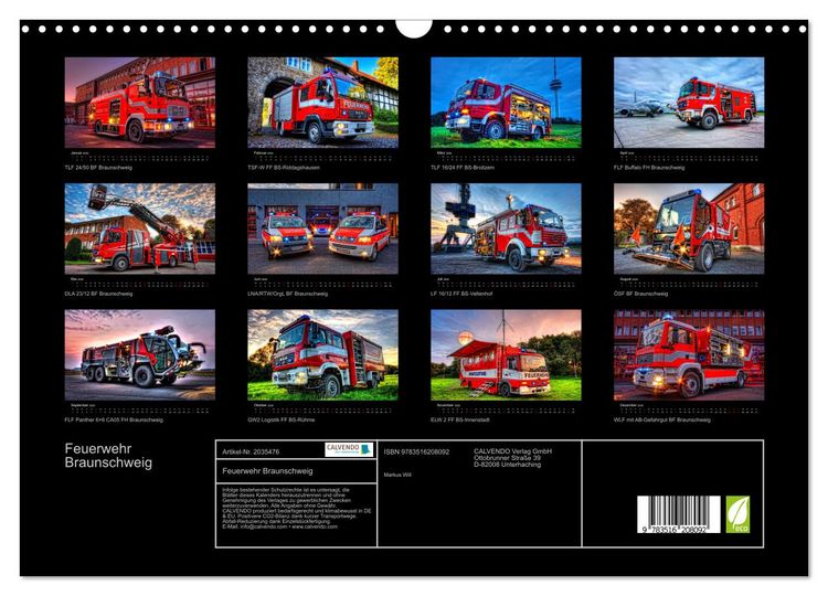 Produktbild: Feuerwehr Braunschweig (Wandkalender 2026 DIN A3 quer), CALVENDO Monatskalender