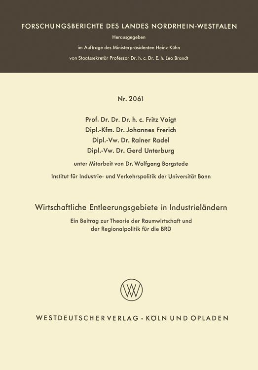 Produktbild: Wirtschaftliche Entleerungsgebiete in Industriel&auml;ndern