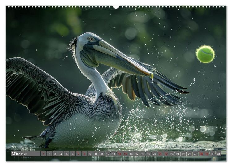 Produktbild: Tierische Balljunkies (Wandkalender 2026 DIN A2 quer), CALVENDO Monatskalender