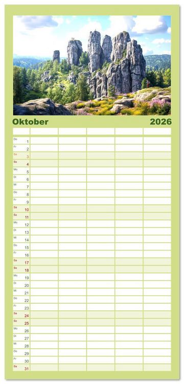 Produktbild: Familienplaner 2026 - Wandergl&uuml;ck - Momente der Freiheit in der Natur mit 5 Spalten (Wandkalender, 21 x 45 cm) CALVENDO
