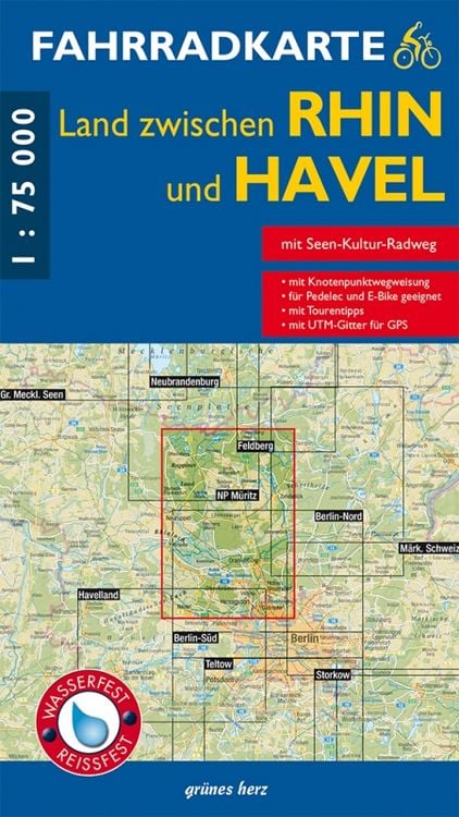 Produktbild: Fahrradkarte Land zwischen Rhin und Havel 1:75.000