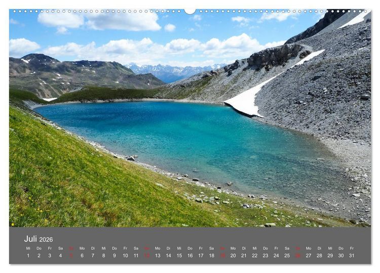 Produktbild: Bergseen der Alpen (Wandkalender 2026 DIN A2 quer), CALVENDO Monatskalender