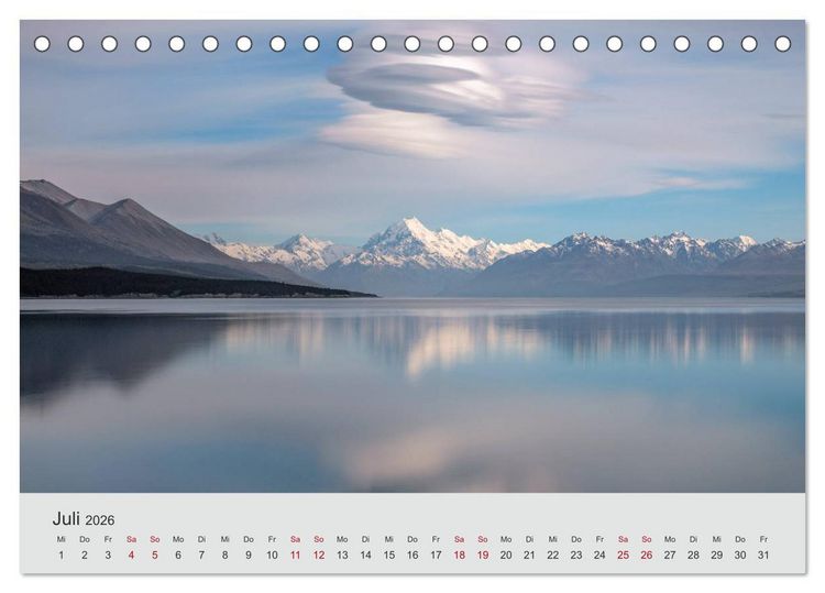 Produktbild: Neuseeland - Eine fotografische Rundreise von Nord nach S&uuml;d (Tischkalender 2026 DIN A5 quer), CALVENDO Monatskalender