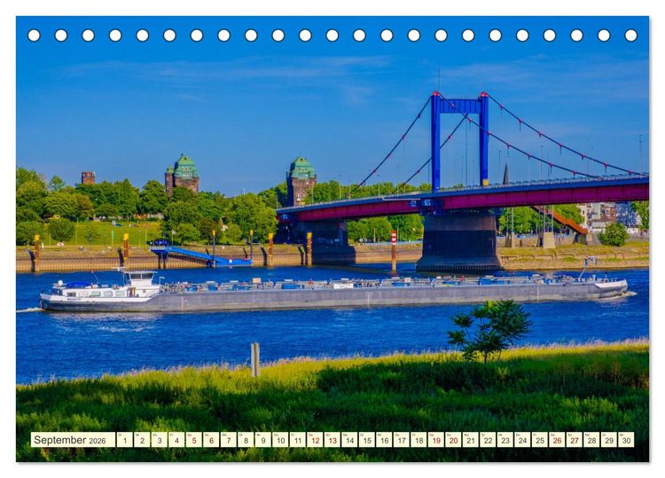 Produktbild: Duisburg - Br&uuml;cken &uuml;ber Br&uuml;cken (Tischkalender 2026 DIN A5 quer), CALVENDO Monatskalender
