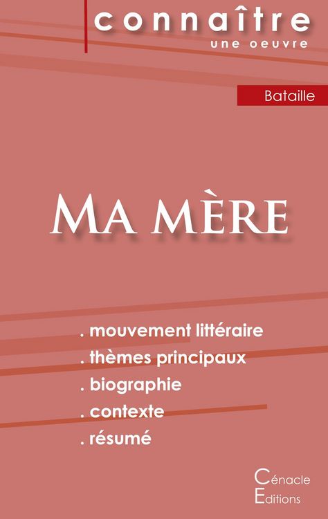 Produktbild: Fiche de lecture Ma m&egrave;re de Georges Bataille (Analyse litt&eacute;raire de r&eacute;f&eacute;rence et r&eacute;sum&eacute; complet)