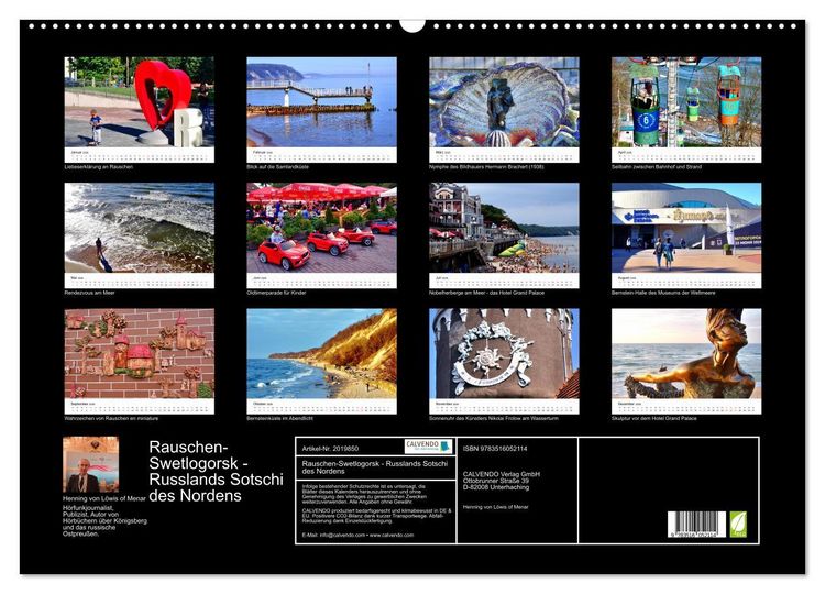 Produktbild: Rauschen-Swetlogorsk - Russlands Sotschi des Nordens (Wandkalender 2026 DIN A2 quer), CALVENDO Monatskalender