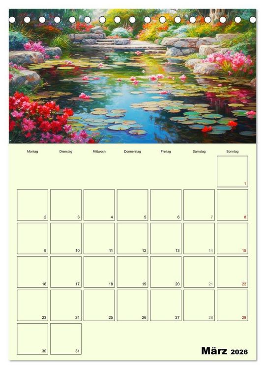 Produktbild: Im japanischen Garten. Zauberhafte Illustrationen (Tischkalender 2026 DIN A5 hoch), CALVENDO Monatskalender