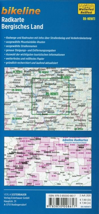 Produktbild: Radkarte Bergisches Land (RK-NRW11)